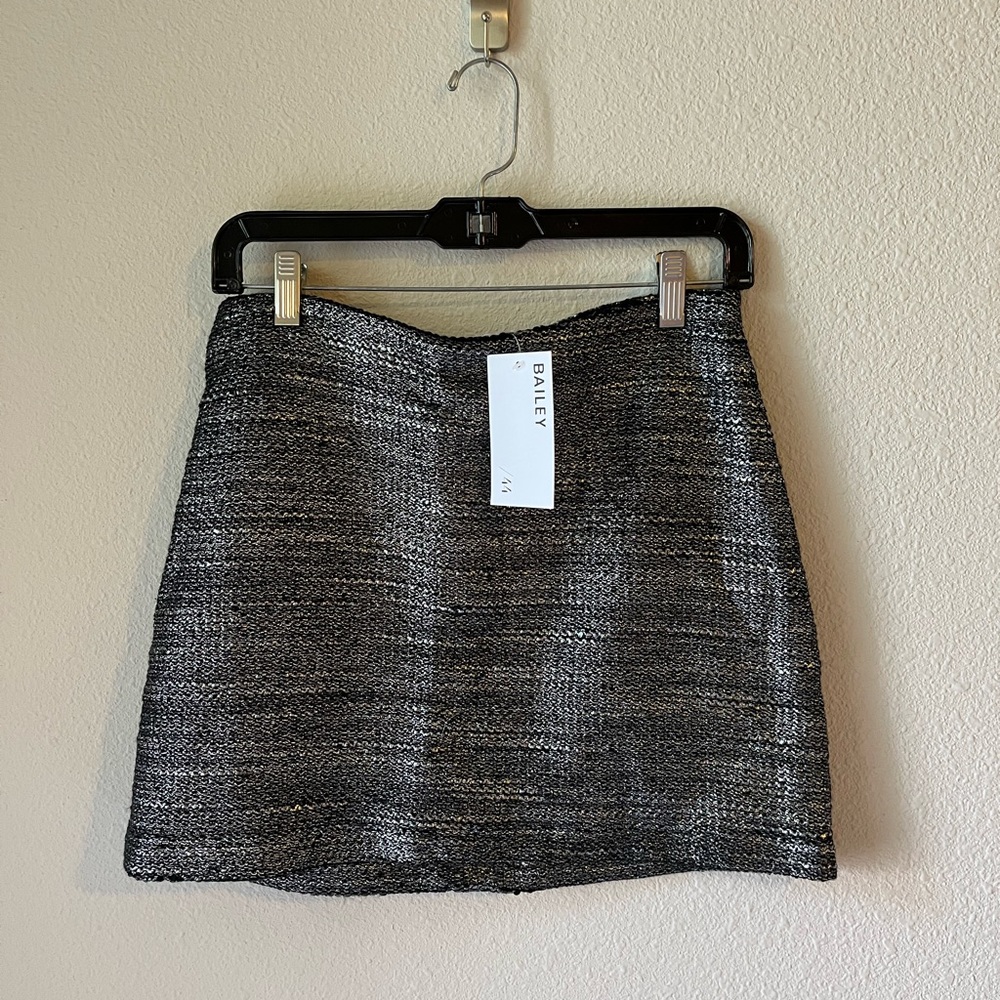 Bailey/44 Metallic Black Mini Skirt
